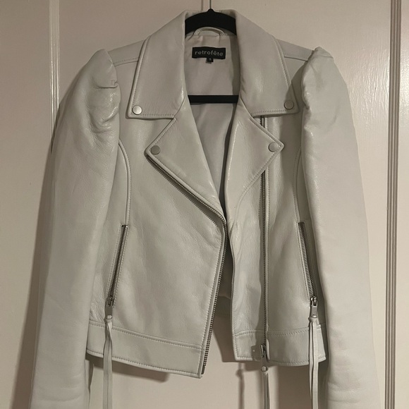 Retrofete white leather jacket - small - Picture 5 of 7